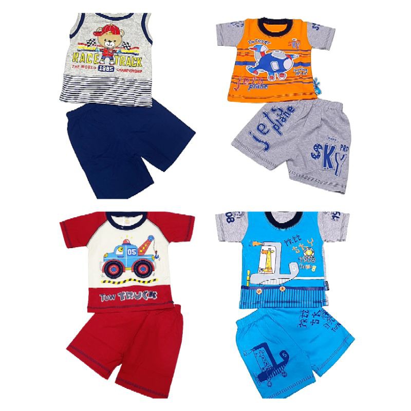Setelan Bayi Laki Laki Usia 3-12 Bulan|Setelan Singlet Bayi Laki|Setelan Bayi Cowok Cola Bear