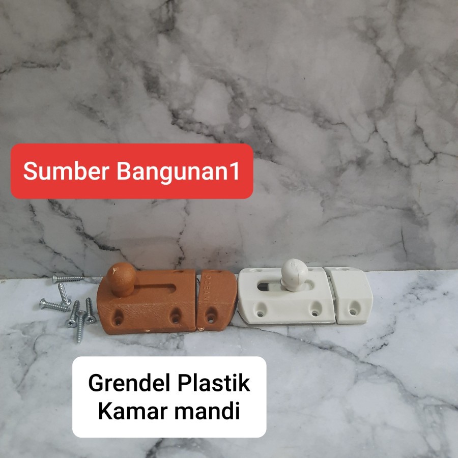 Grendel plastik Kamar mandi PVC selot kunci