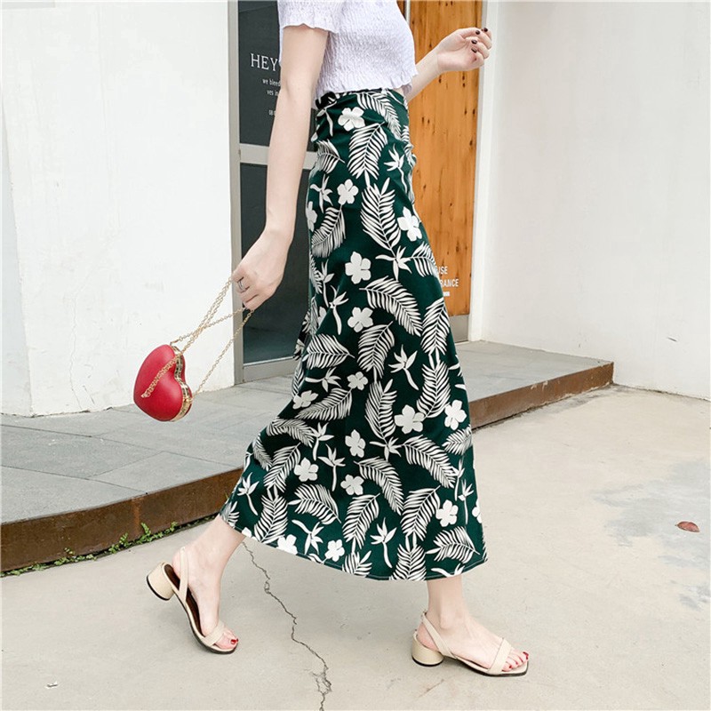 PELANGI RAINBOW MERAH KUNING HIJAU ROK BAWAHAN MURAH WQT/ Rok Panjang Bohemia Wanita Motif Print