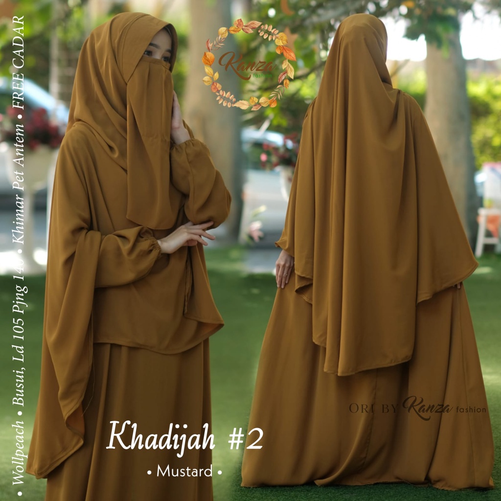 KHADIJAH SYARI GAMIS muslim polos plus cadar original produk by kanza fashion