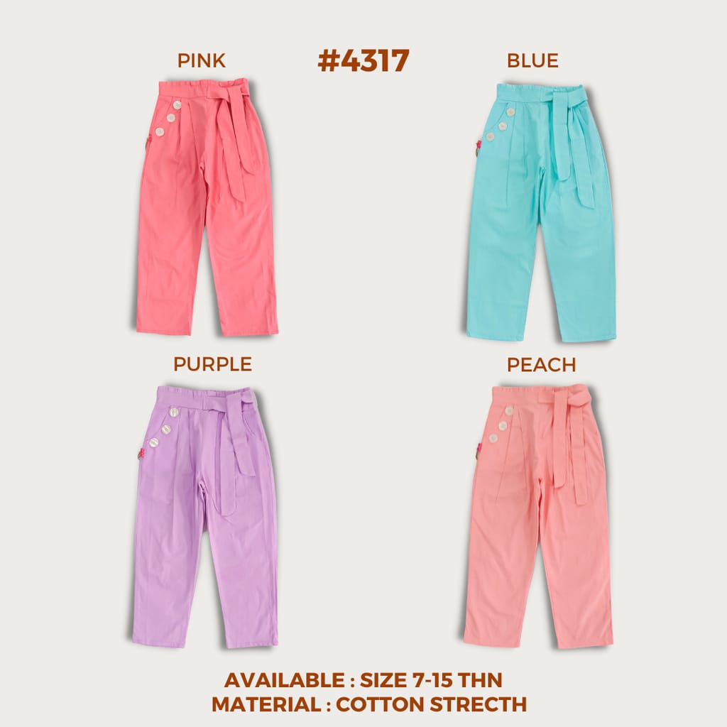 CELANA KATUN STRICTH ANAK PEREMPUAN 3-10 TAHUN / LINEN PANTS KIDS / CELANA ANAK TERBARU