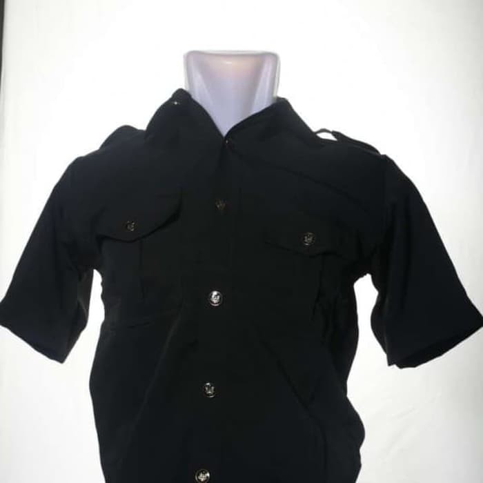 Seragam PDL Safari Lengan Pendek Biru Dongker |Seragam Safari Satpam