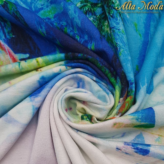 

Alta Moda Fancy Printed Stretch - Ocean Of Blue Design (1M)