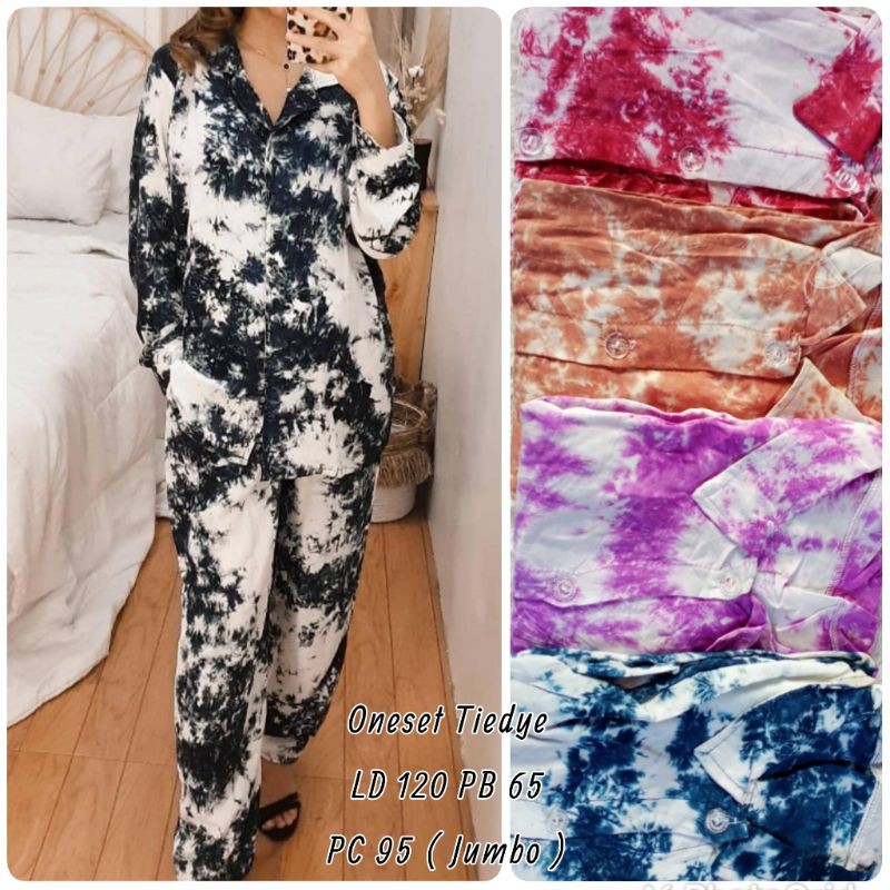 setelan lengan panjang tie dye