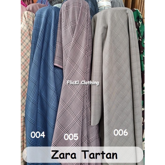 Bahan Kain Tartan Zara Cotton Katun Kotak Kotak Motif Corak Salur  Celana