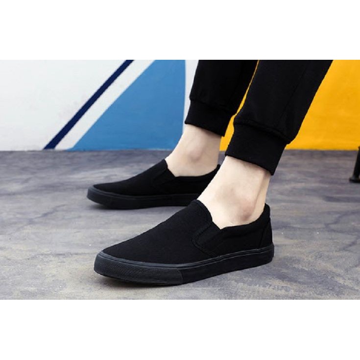 Sepatu slip on pria pull blak / Sepatu slip on pria dan wanita