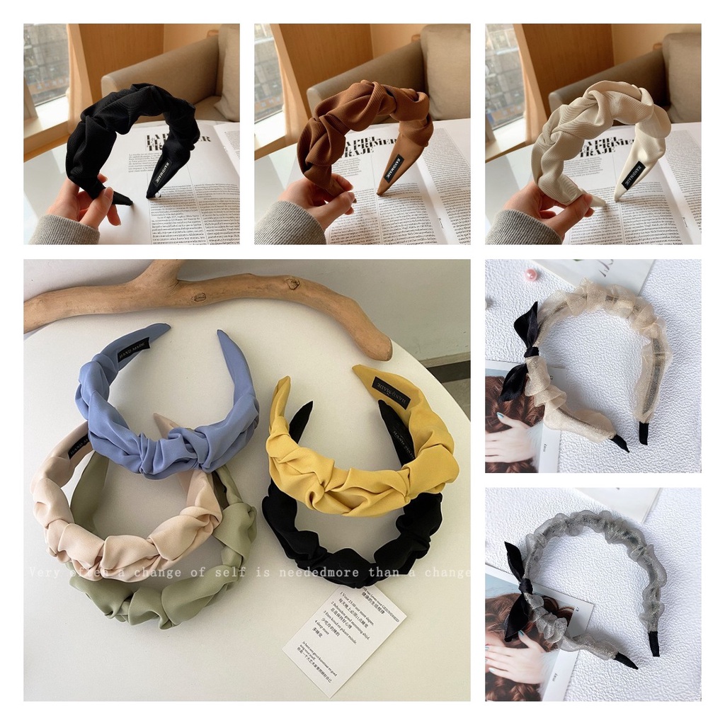 Bando Scrunchie Korea Bando Kerut Headband ruffle Aksesoris Fashion