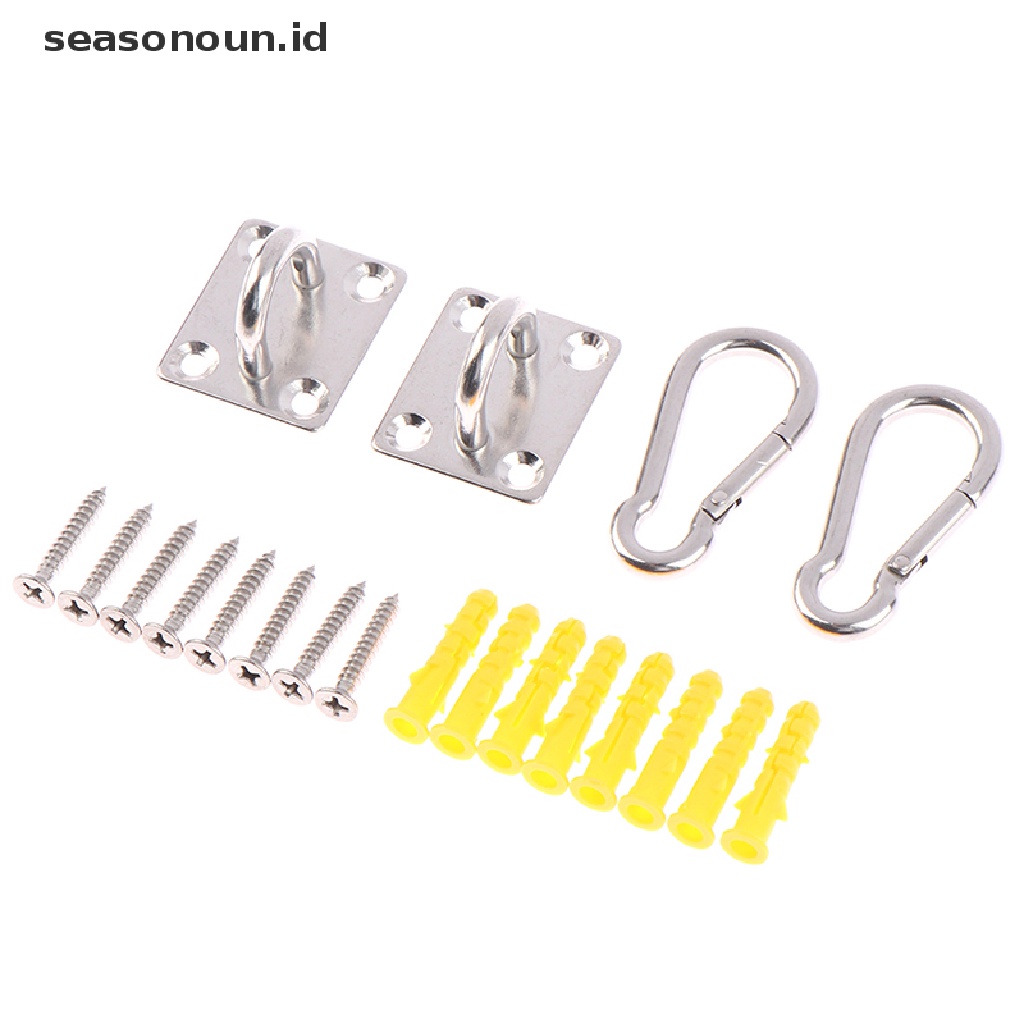 2 Set Kait Hammock Bentuk U Bahan Stainless Steel Multifungsi