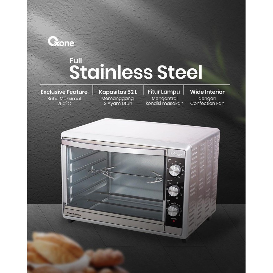 OXONE Oven 52 Liter OX-899RCS FULL STAINLESS / GOJEK ( Shopee express INSTANT )
