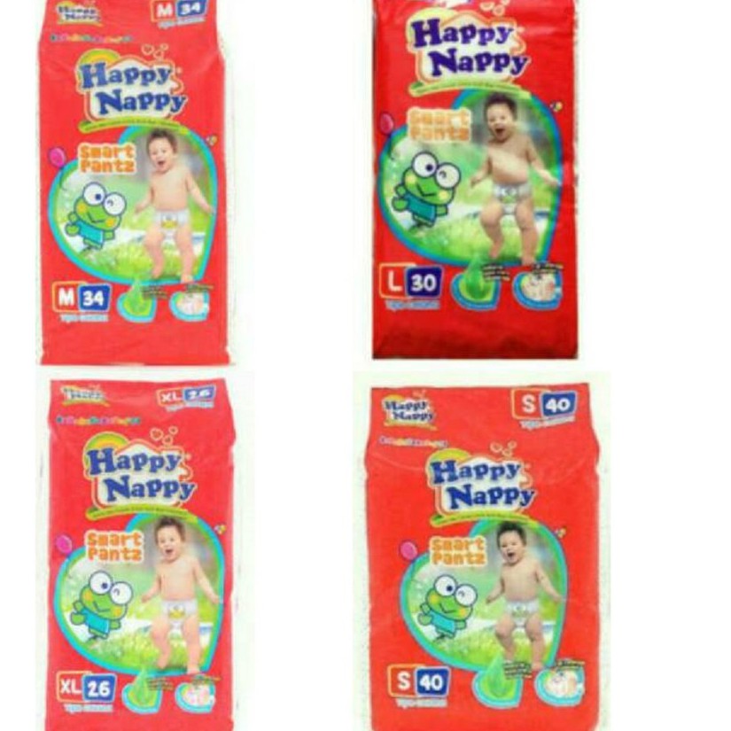 Happy Nappy Smart Pants All Size (S, M, L, XL) Ekonomis - Popok Celana Sekali Pakai