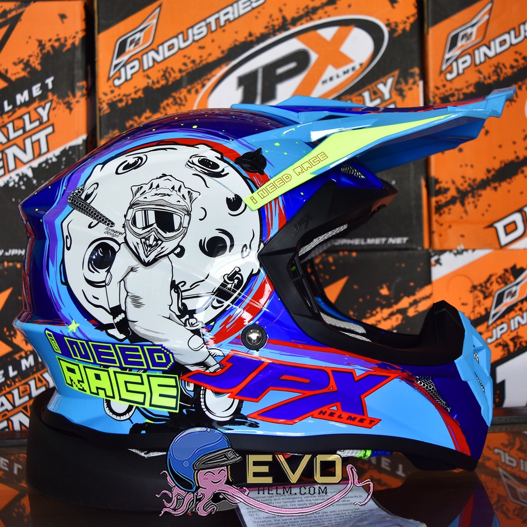 JPX CROSS_SERI X21 - PEPSI BLUE GLOSS + GOOGLE SNAIL (ONGKIR 2 KG) HELM JPX X21 ORIGINAL HLEM JPX ASTRONOT HELM JPX TERBARU