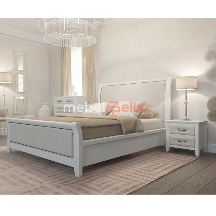 Set Tempat Tidur Duco Putih, 1 Set Dipan Minimalis Modern Kayu Jepara