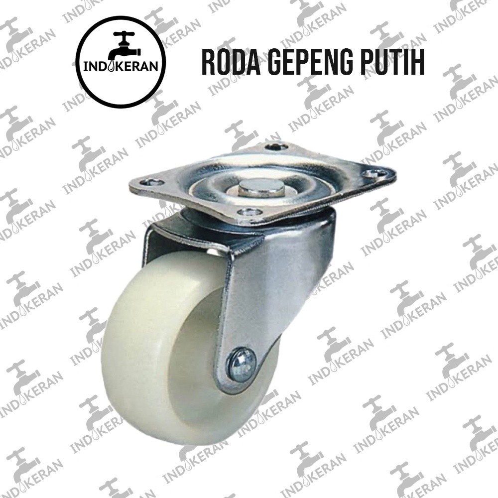 INDOKERAN - Roda Gepeng Kursi Caster Putih - 1 Pcs - High Quality