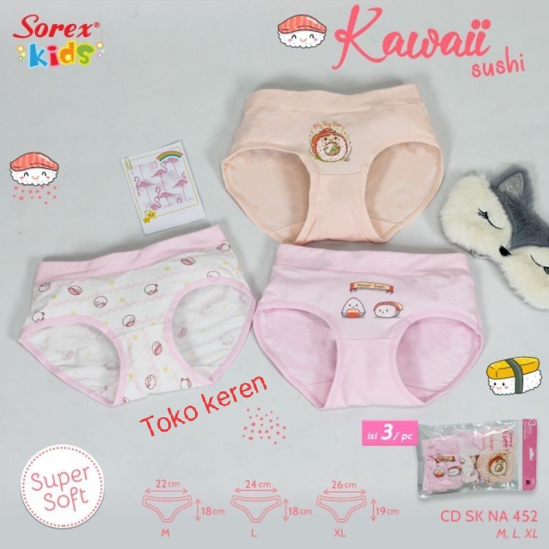 Celana Dalam Anak Perempuan Cd Kancut Cewek Sorex Katun Art:NA 471/452 Toko keren