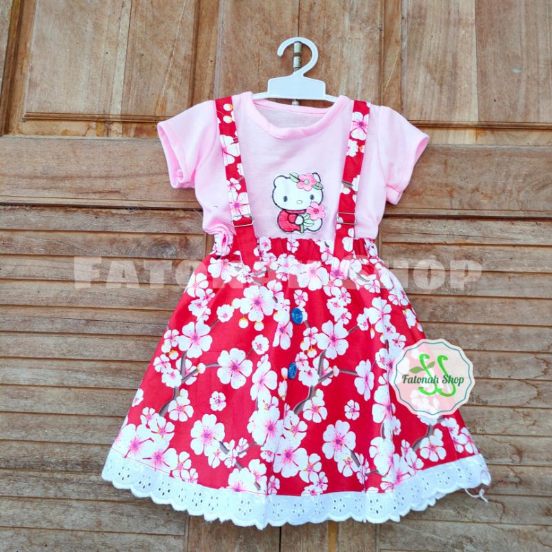 overall anak 1 2 tahun baju kodokan anak baju setelan anak cewek perempuan ( overall hanam kancing ) hanami renda