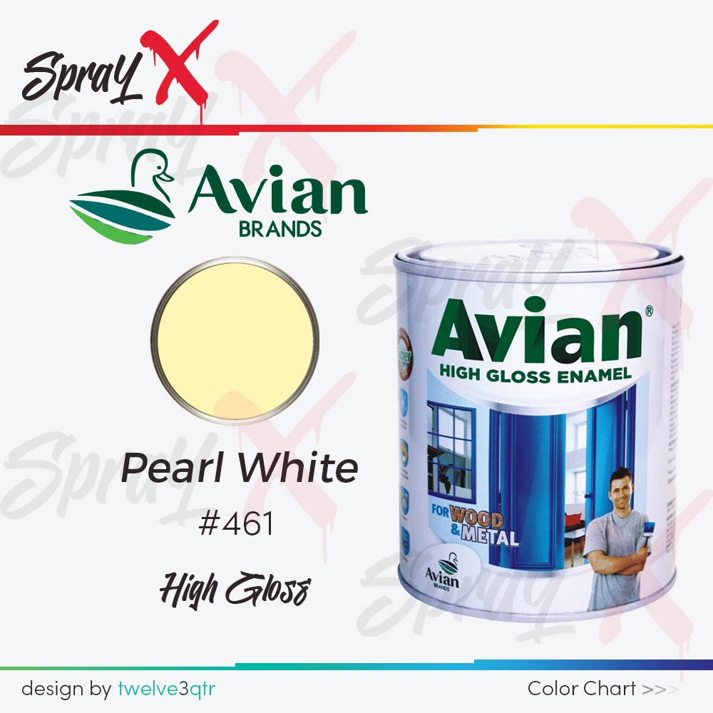 AVIAN CAT MINYAK PEARL WHITE 461 / KUNING GADING #461 0.9 LITER - CAT KAYU DAN BESI