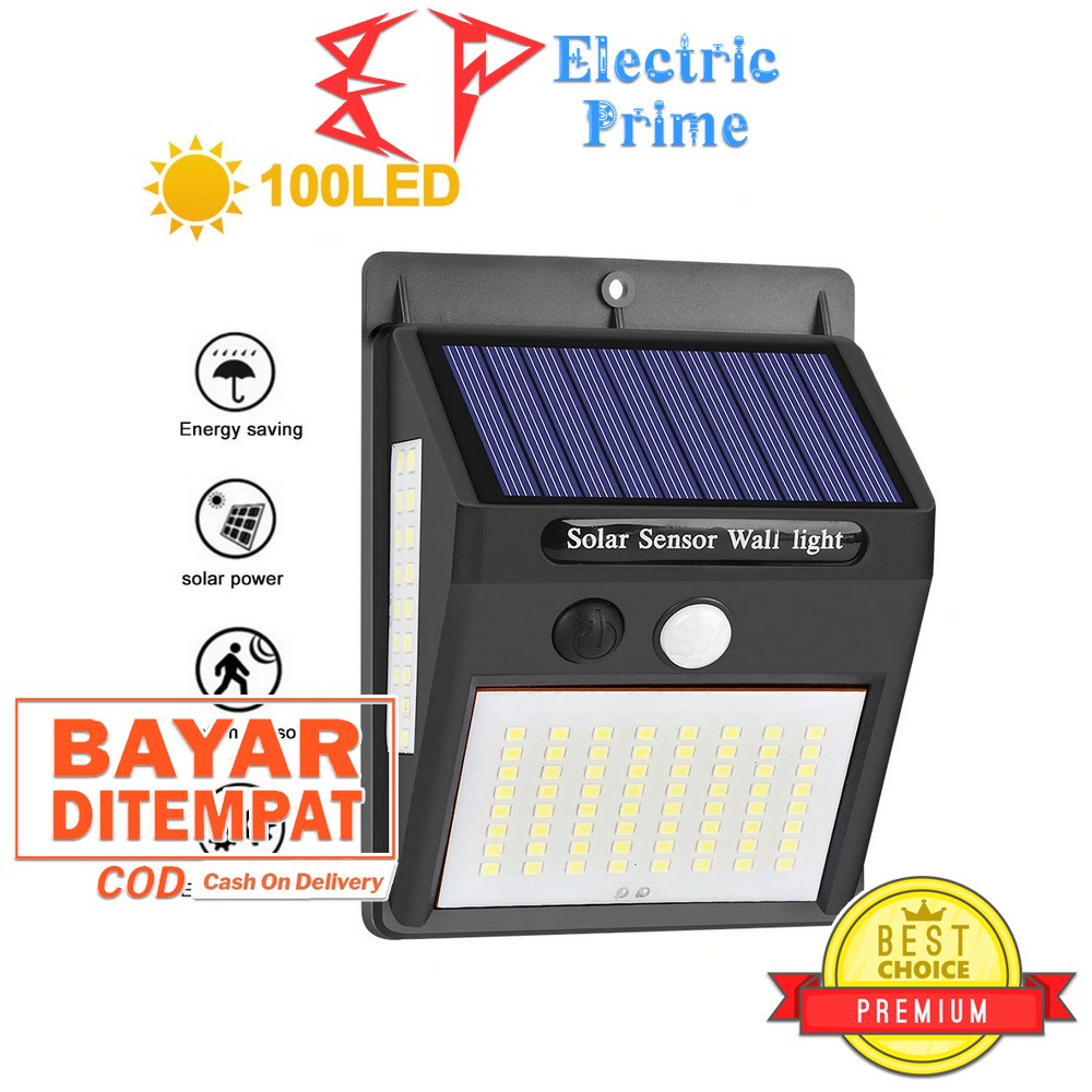 Lampu Outdoor 144 Titik LED Waterproof Tenaga Surya Pencahayaan Luar Ruangan Sensor Gerak