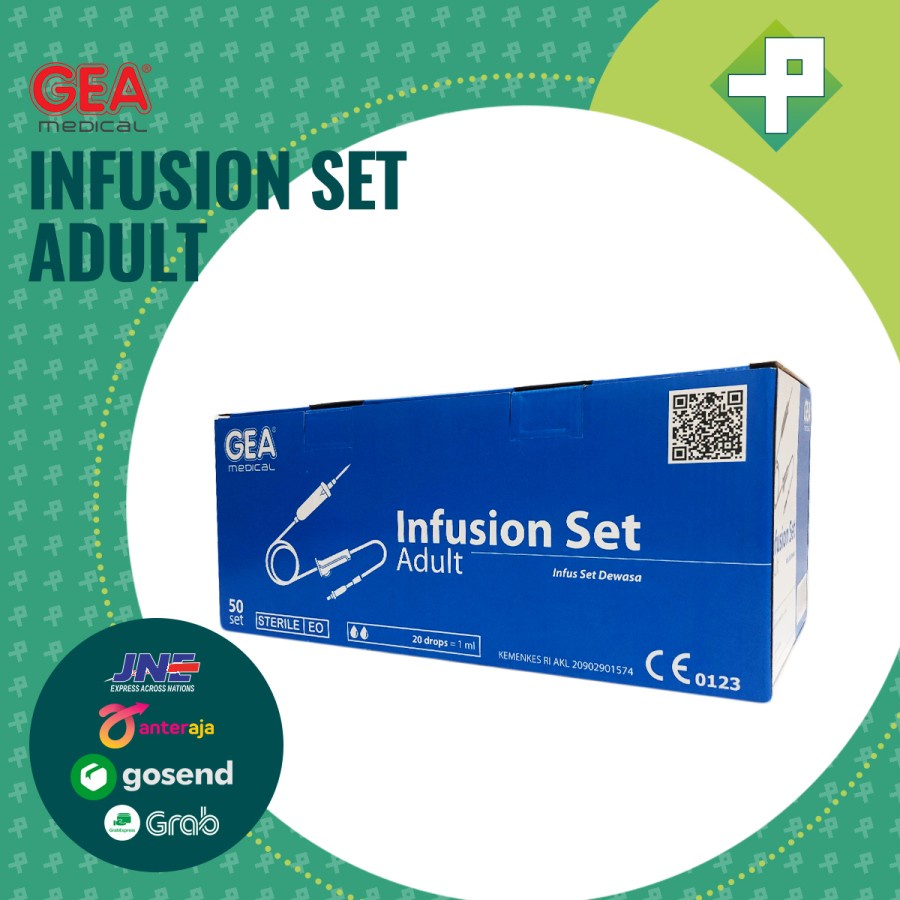 Infusion Set GEA Dewasa &amp; Anak / Selang Infus Dewasa &amp; Anak GEA isi 50 Pcs