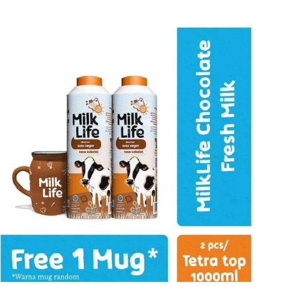 

[COD] Susu Milk life Coklat 1000ml Free Mug [COD]