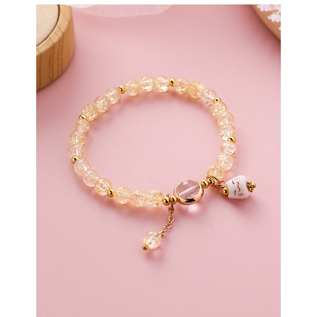 LRC  Gelang Fashion Color Kitten Burst Flower Crystal Bracelet Female F93306