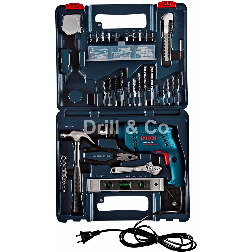 BOSCH GSB 500 RE Bor Tembok Complete Set