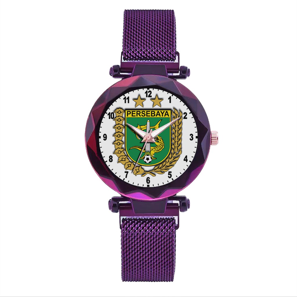 Jam Tangan Wanita Custom - Bonita PERSEBAYA MOTIF 5 Free Box &amp; Batre Cadangan