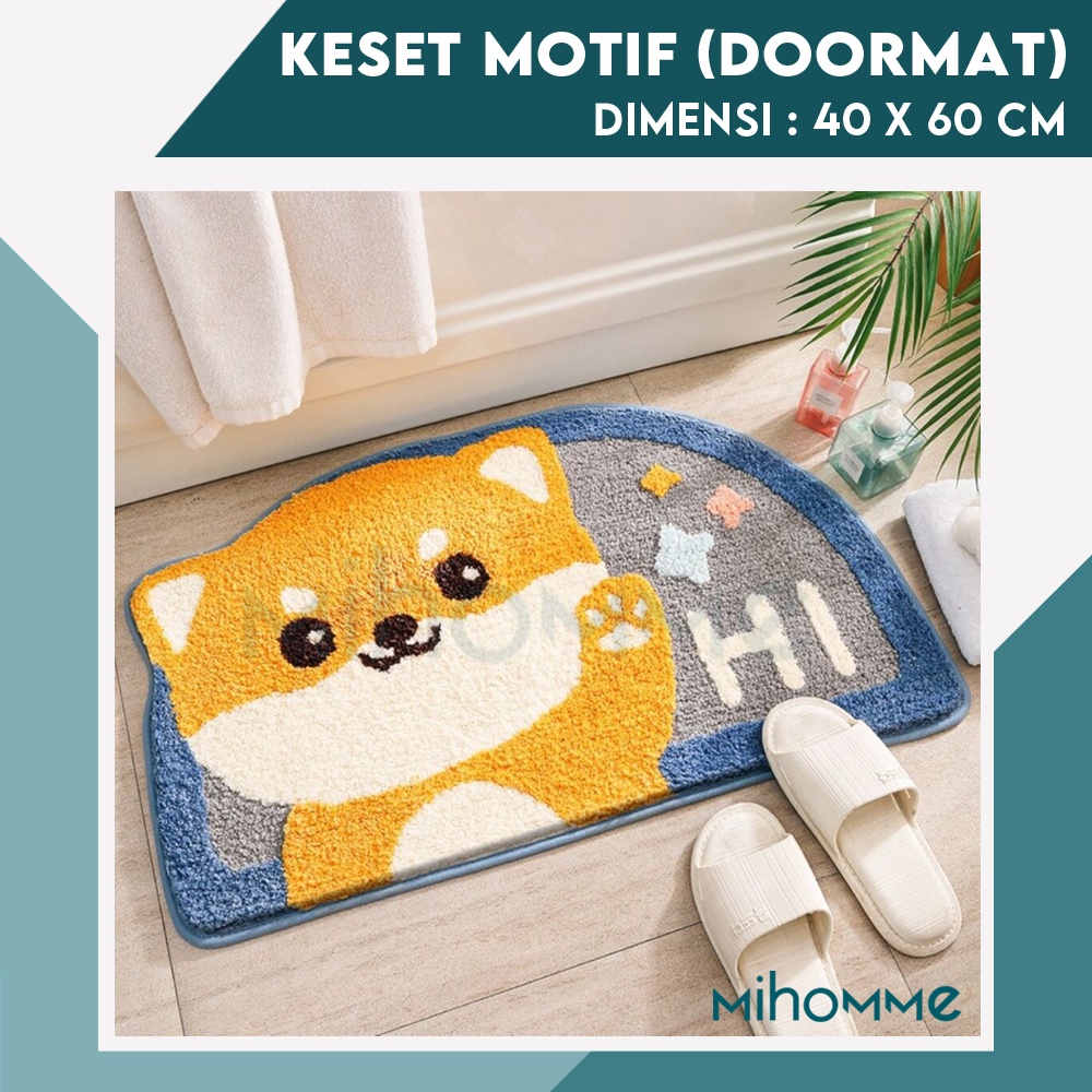 Keset Anti Slip Lantai Kamar Tidur / Mandi Door Mat Karpet Kaki Bulu