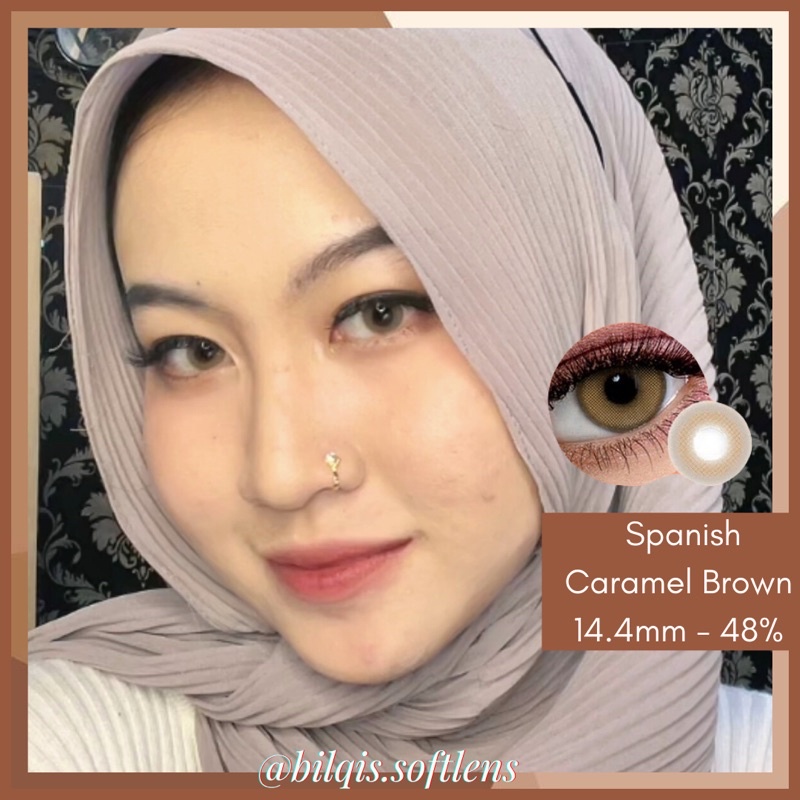 BILQIS SOFTLENS Spanish Caramel Malt Diameter 14.4mm - Softlens Tanpa ring