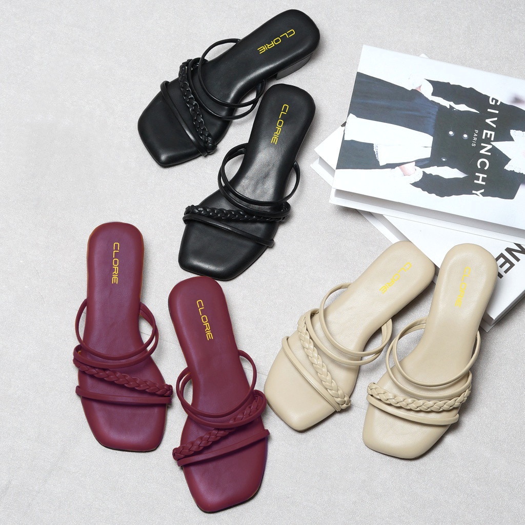 sandal /sepatu wanita hak tinggi/sendal Slop/sandal heels/wedges CLORIE RAYA 3 CM