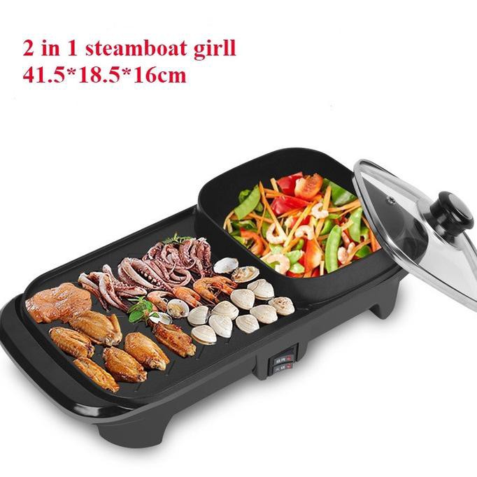 Panggangan bbq & panci suki listrik Fleco 607