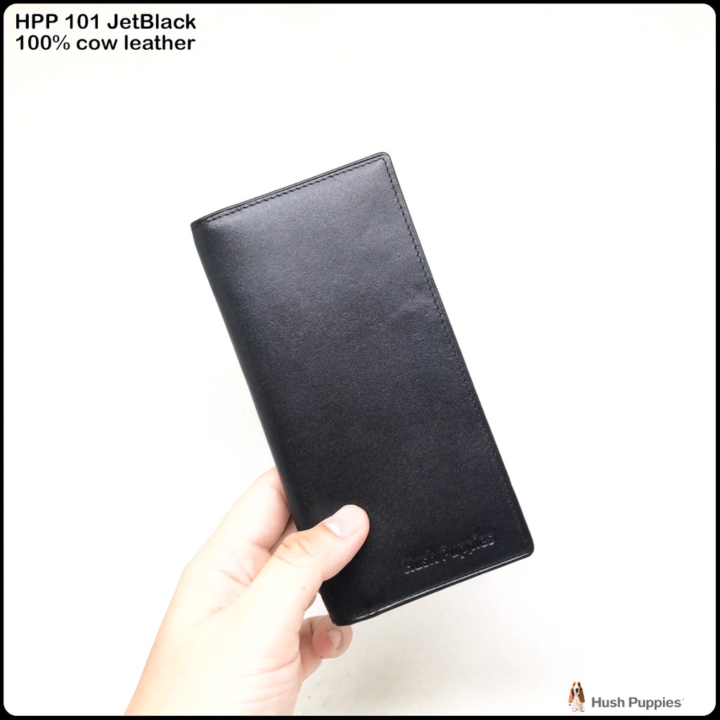 dompet kulit hushpuppies 101 jetblack replica premium bahan kulit sapi dompet murah panjang