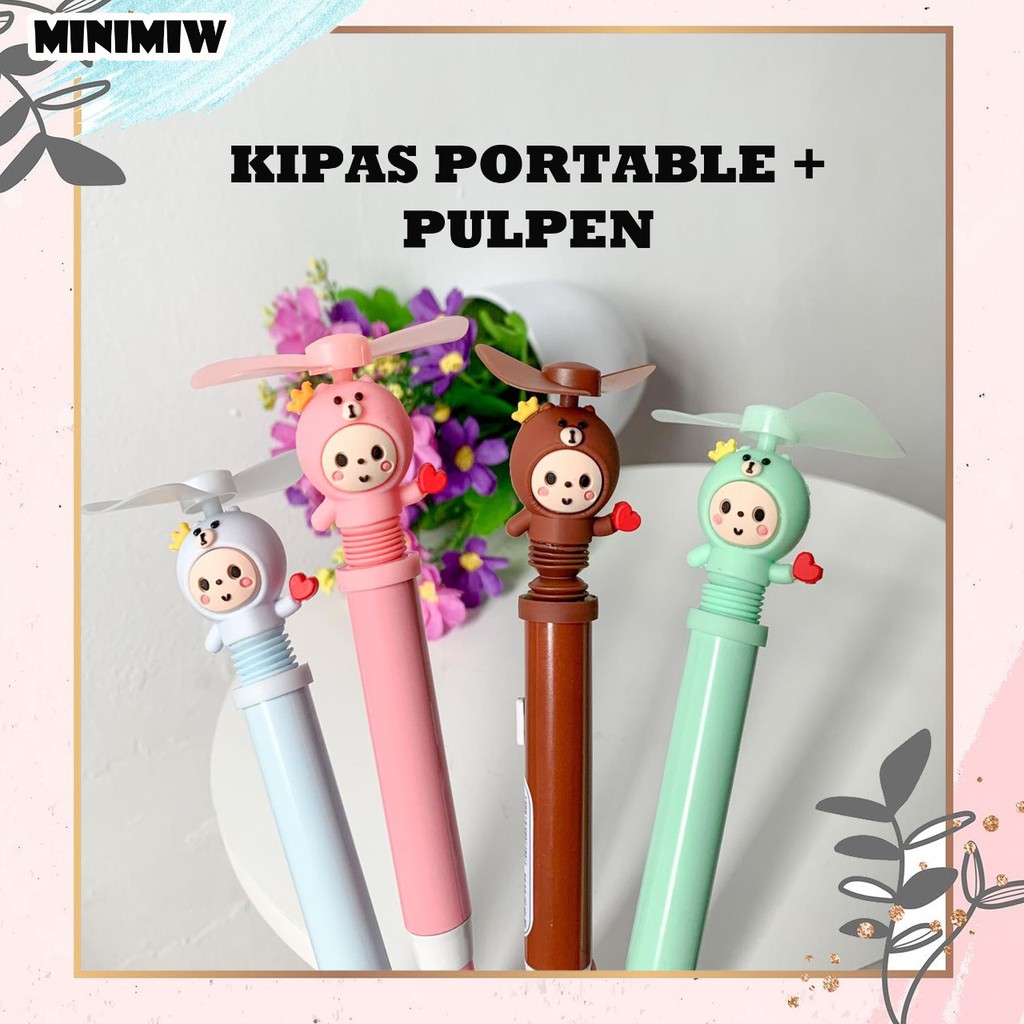 KIPAS ANGIN MINI 2 IN 1 PULPEN GENGGAM KIPAS PORTABLE FAN ELECTRIC ELEKTRIK CUTE