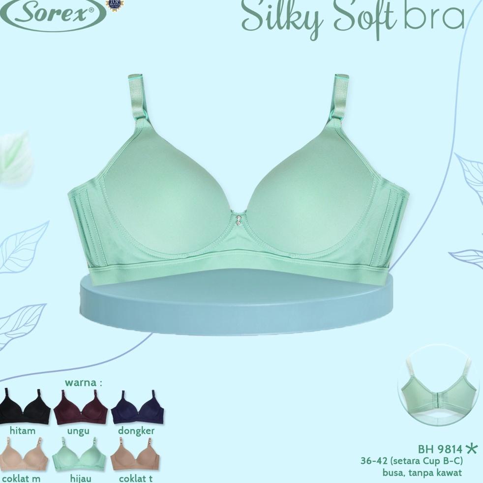Bra Cup Besar Tanpa Kawat Busa Kait 3 Setara Cup B-C Silky Soft Bra Harian BH 9814 W0G6