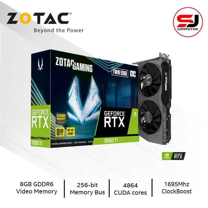 ZOTAC RTX 3060Ti TWIN EDGE OC GAMING 8GB DRR6 VGA CARD NVIDIA 3060 Ti