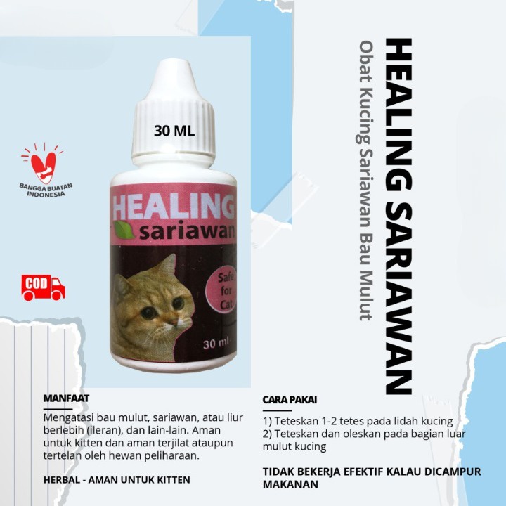 Healing Sariawan 30 ml Kucing Atasi Bau Mulut Dan Liur Berlebih