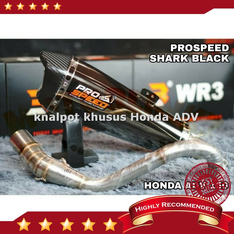 Jual Knalpot Prospeed Honda ADV 150 ADV150 Shark Black Series Fullsystem