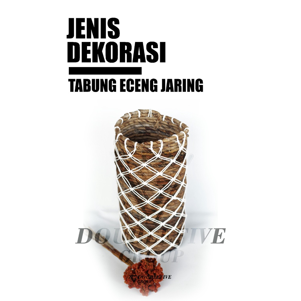 Cover Vas Banana Tabung Makrame Rumbai Jaring Ukuran 40-50 CM