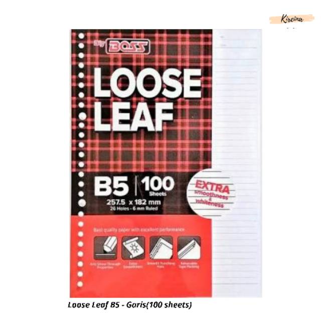 

Loose Leaf / Isi Binder - Garis B5 (26 holes) (100 sheets)