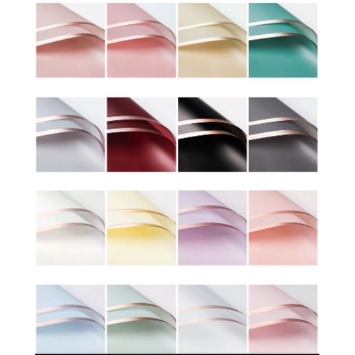 

[20 LEMBAR] Cellophane List Gold Waterproof | Kertas Pembungkus Bunga | Flower Wrapping