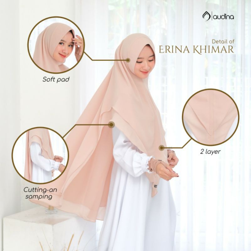 KHIMAR ERINA POLOS HIJAB INSTAN || AUDINA