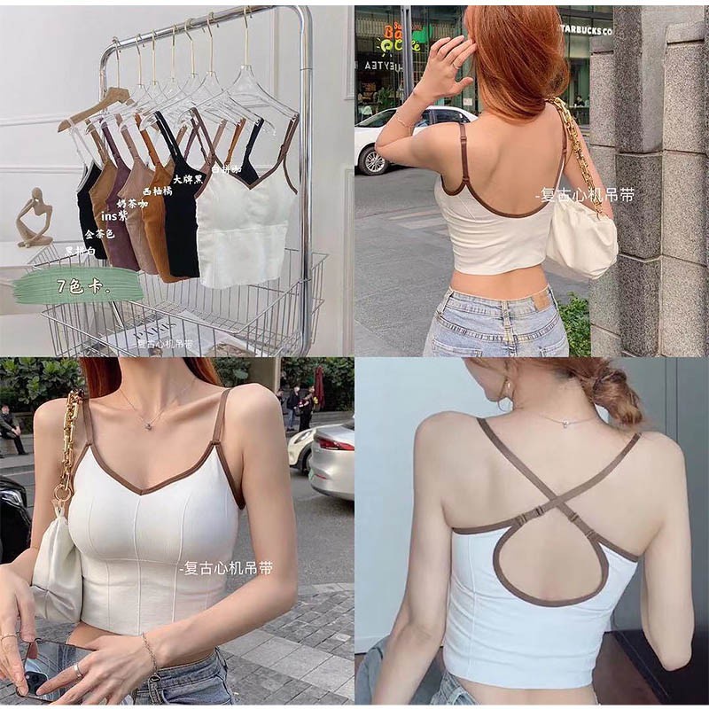 TF Tanktop Korea Bra Wanita Tanpa Kawat / Sport BRA Wanita / BRA Pakaian Dalam Wanita / BRA Olahraga