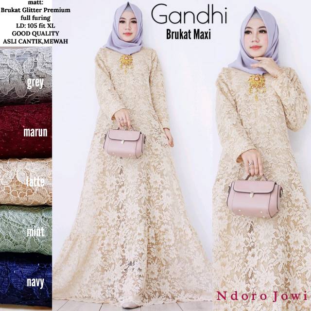 Baju kebaya maxi dress brokat premium