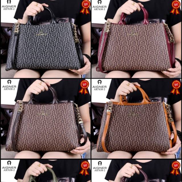 AIGNER Modelista Henkeltasche Like ori Smooth & Synthetic Leather Hardware Gold(AR7638-2)