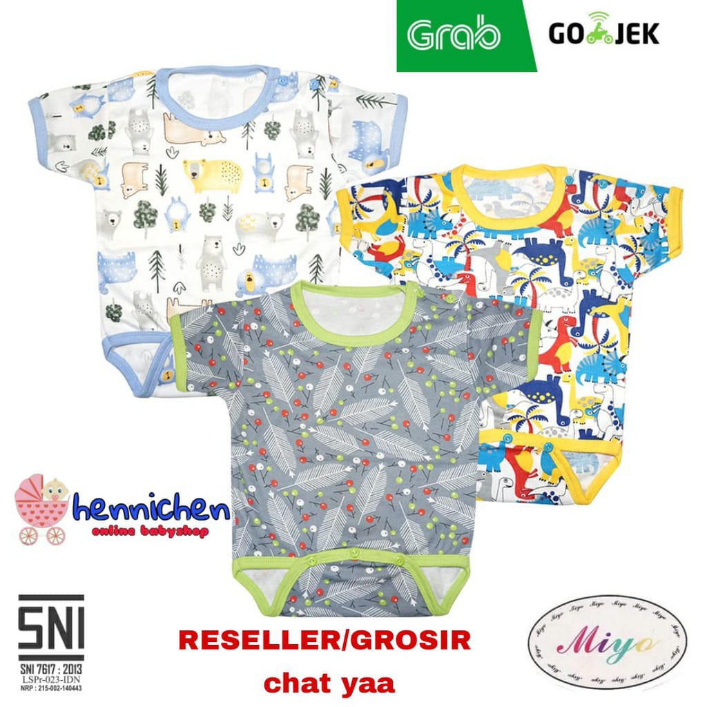 MIYO Jumper SEGITIGA KODOK Pendek Miyo Newborn MOTIF LENGKAP