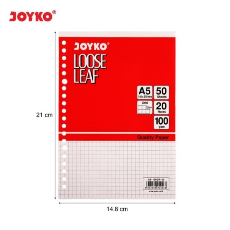 

Loose Leaf Kertas Isi Binder A5 Grid