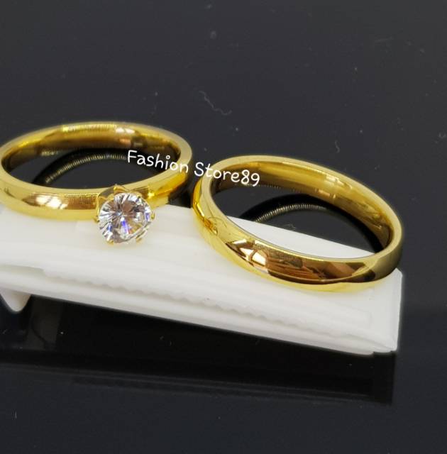 Cincin couple dan single titanium /cincin nikah / cincin kawin / cincin emas titanium gold antikarat