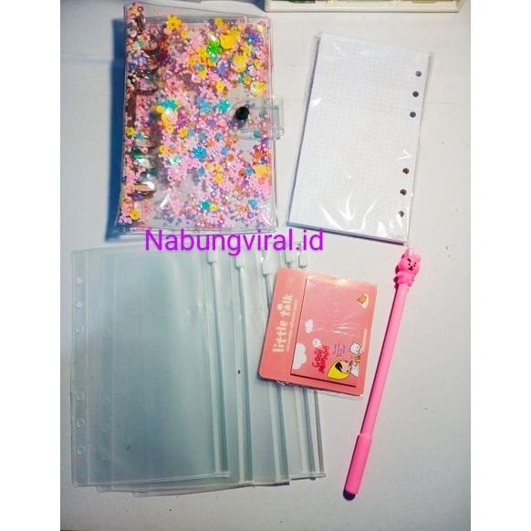 

TERBARU !!! paket binder A6 sinking fund / binder A6 / motif sequin ( manik ) READY