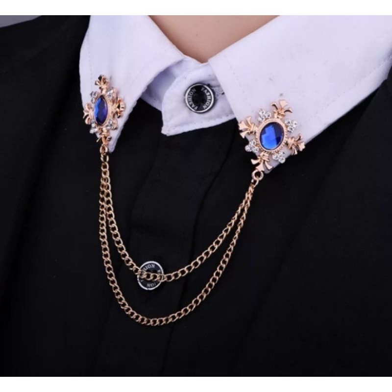 tassel chain brooch pin collar / Bros asesoris baju kerah kemeja dasi