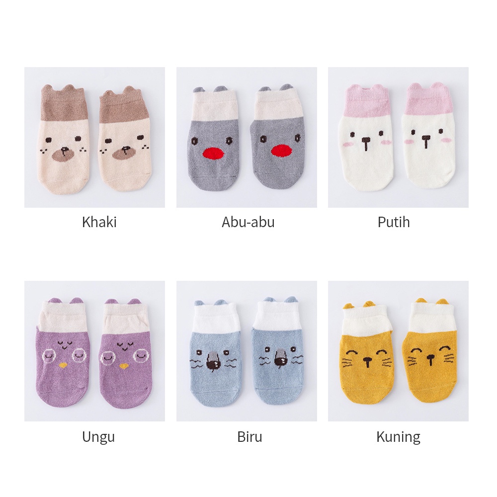 Aikoky Kaos kaki bayi katun murni kartun/kaus kaki bayi anti selip unisex 0-3 tahun