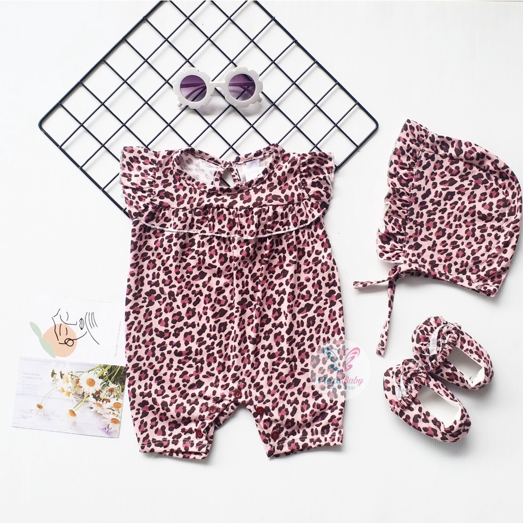 Plazababyku MX ROMPER PIPER setelan bayi motif bunga yang lucu free bonnet+sepatu